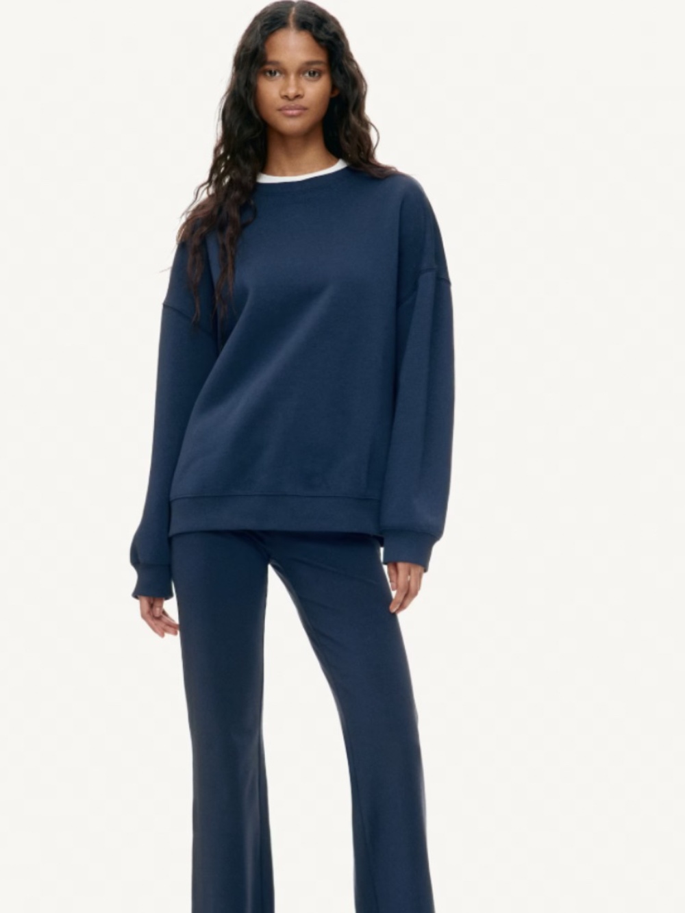 Navy sweatshirt. H&M. Size XS, round neck, long sleeve